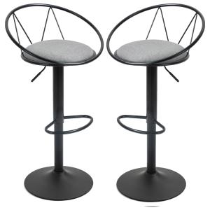 HOMCOM Set di 2 sgabelli da Bar Design neo-retro regolabili…