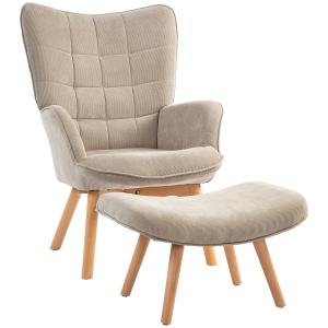 HOMCOM Poltrona con Poggiapiedi in Stile Contemporaneo, in…