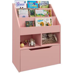 HOMCOM Piccola Libreria per Bambini con Ripiani e Cassetto…