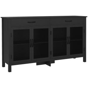 HOMCOM Mobiletto basso meuble de rangement 4 porte con étag…