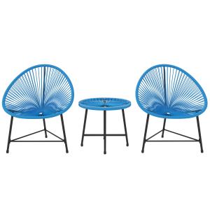 Outsunny Set da giardino esterno in resina intrecciata 2 pe…