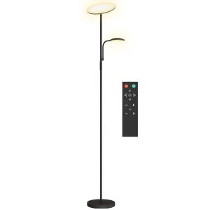 HOMCOM Lampada da Terra con 2 Punti Luce Regolabile a 4 Liv…