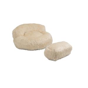 Poltrona Sacco Fluffy Confortevole con Pouf, Sedia Moderna…