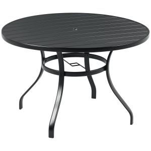 Outsunny Tavolo da Giardino Rotondo per 4 Persone con Foro…