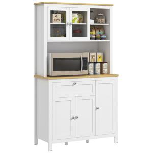 HOMCOM Dispensa Cucina con Cassetti, Ripiani Aperti e Scaff…