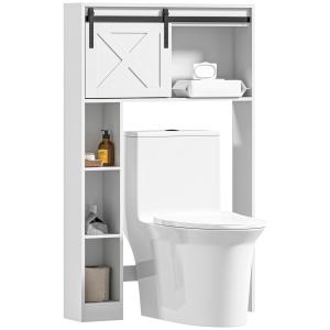 HOMCOM Mobile di archiviazione sopra il water con porta sco…