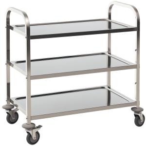HOMCOM Carrello da Cucina 3 Ripiani e 4 Ruote con Freni Cus…