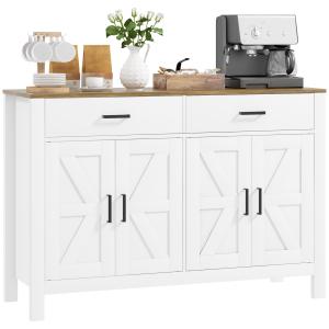 HOMCOM Credenza da Cucina con 2 Cassetti e 2 Armadietti Sti…