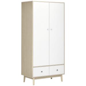 HOMCOM Armadio 2 Ante in Legno con 4 Vani, 2 Cassetti e App…
