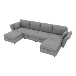 Morbido divano componibile a forma di U con contenitore, di…