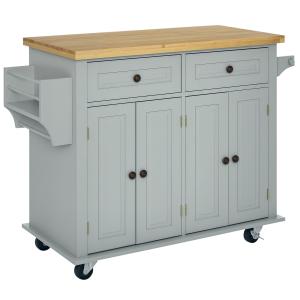 HOMCOM Carrello da Cucina con 2 Cassetti e 2 Armadietti, Pi…
