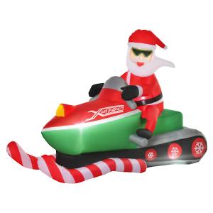 HOMCOM Babbo Natale Gonfiabile su Motoslitta 160cm con Luci…