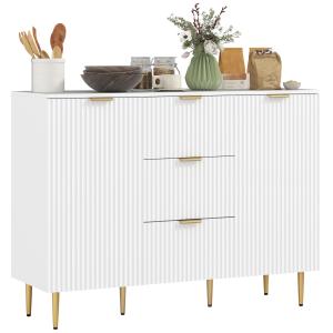 HOMCOM Credenza Moderna con 3 Cassetti, 2 Armadietti e Ripi…