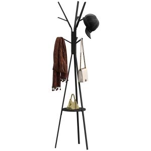 HOMCOM Attaccapanni da Terra in Metallo 180cm, 9 Ganci, 1 R…