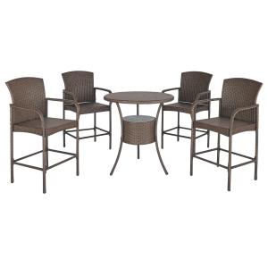 Outsunny Set Relax Giardino 5 Pezzi: Tavolino 4 Sedie Alte…