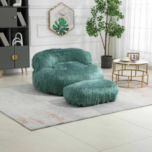 Poltrona Sacco Fluffy Confortevole con Pouf, Sedia Moderna…