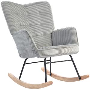 HOMCOM Poltrona Dondolo Vintage, Scivoli Curvi, Imbottitura…
