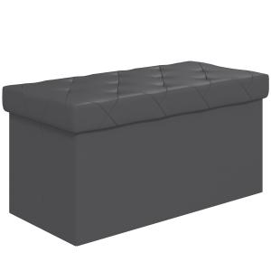 HOMCOM Panca Contenitore Pieghevole da 84L, Coperchio Imbot…