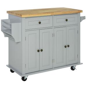 HOMCOM Carrello da Cucina con 2 Cassetti e 2 Armadietti, Pi…