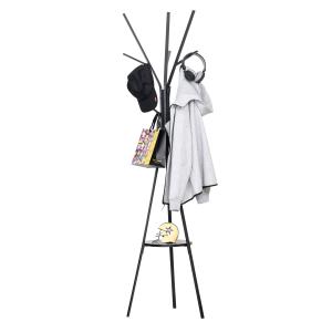 HOMCOM Attaccapanni da Terra in Metallo 180cm, 9 Ganci, 1 R…