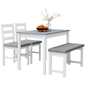 HOMCOM Insieme di sedie, Set da pranzo 4 pezzi, 1 Tavolo, 1…