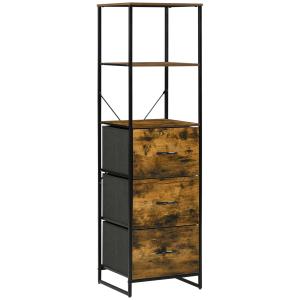 HOMCOM Mobile da archiviazione con ripiani e 3 cassetti in…