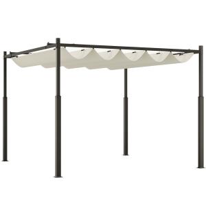 Outsunny Pergola da giardino esterno 3 x 3 m con tetto retr…