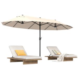 Outsunny Ombrellone Parasole da Giardino Esterno Tessuto Po…