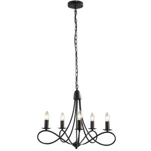 HOMCOM Lampadario con 5 candelieri pieghevole altezza regol…