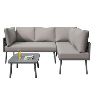 Set da giardino a forma di L, set di mobili da giardino con…