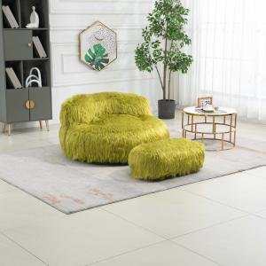 Poltrona Sacco Fluffy Confortevole con Pouf, Sedia Moderna…