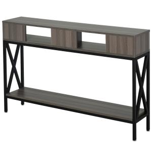 HOMCOM Tavolo Consolle stile industriale con scaffale per C…