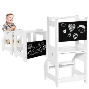 HOMCOM Scala Montessori 2 in 1 in MDF Staccabile, con Sgabe…