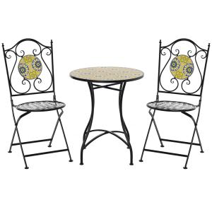 Outsunny Set Tavolo e Sedie da Giardino 3 Pezzi, Mobili da…