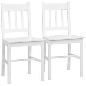 HOMCOM Set di 2 sedie da pranzo in legno massiccio sedia da…