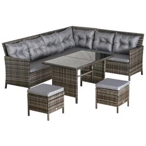 Outsunny Set salotto da giardino per 8 persone comfort extr…