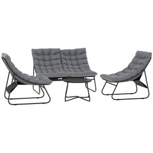 Outsunny Set di mobili da giardino per 4 persone, 2 sedie,…