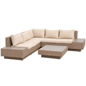 Outsunny Set da Giardino 4 Pezzi in Rattan, Divano Angolare…
