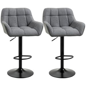 HOMCOM Set di 2 Sgabelli da Bar dal Design Retrò Regolabili…