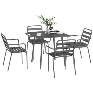 Outsunny Salon de jardin insieme da pranzo di 5 pezzi con 1…