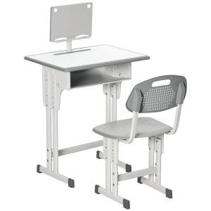 HOMCOM Banco Scuola con Sedia ad Altezza Regolabile per Bam…