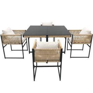 Set da pranzo da giardino 5 pezzi con 1 tavolo da pranzo e…