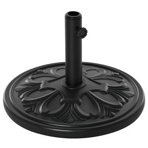Outsunny Base per Ombrellone Rotonda in Plastica Nero, con…