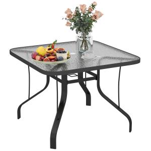 Outsunny Tavolo da Giardino Quadrato a 4 Posti con Piano in…