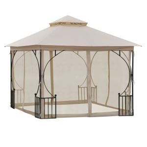 Outsunny Gazebo da Giardino Gazebo 3x3M in Metallo con Tett…