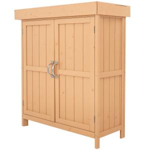 Outsunny Casetta in Legno da Giardino con 2 Ante, Armadio d…