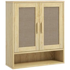 HOMCOM Mobile da parete per bagno, mobile wc sospeso con do…