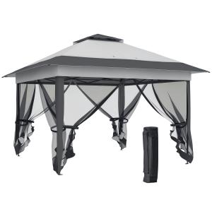 Outsunny Gazebo da Esterno 3.6x3.6m in Acciaio e Tessuto Ox…
