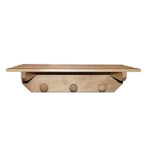 Wellhome Hanger With 3 Knobs And Shelf In Wood Finish Witho…