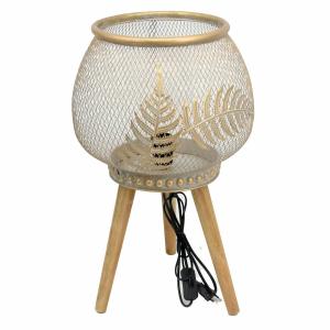 Home Decor Meral Wood 33x33x51 Cm Table Lamp Beige